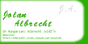 jolan albrecht business card